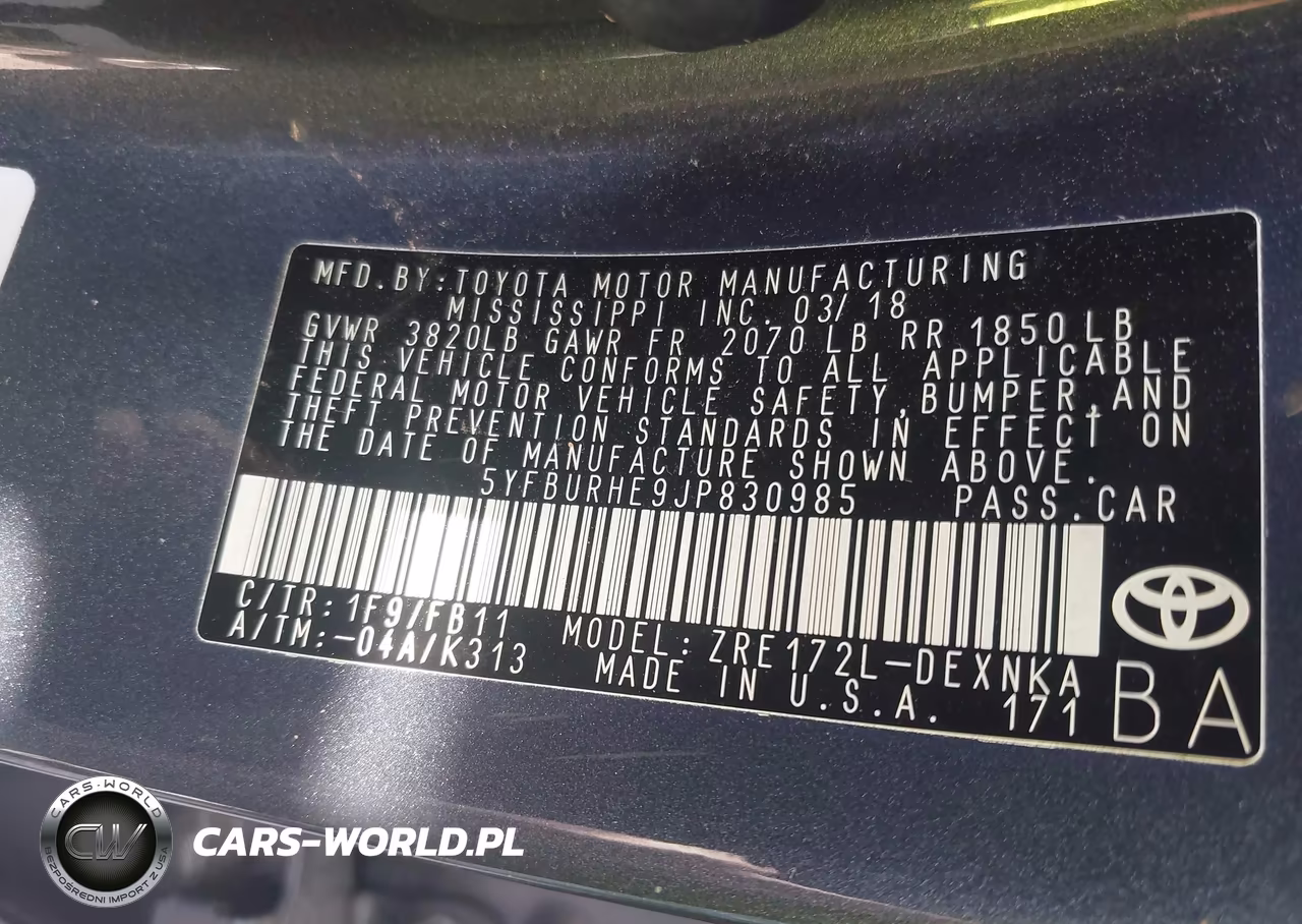 2018 Toyota Corolla Le VIN:5YFBURHE9JP830985 - 9