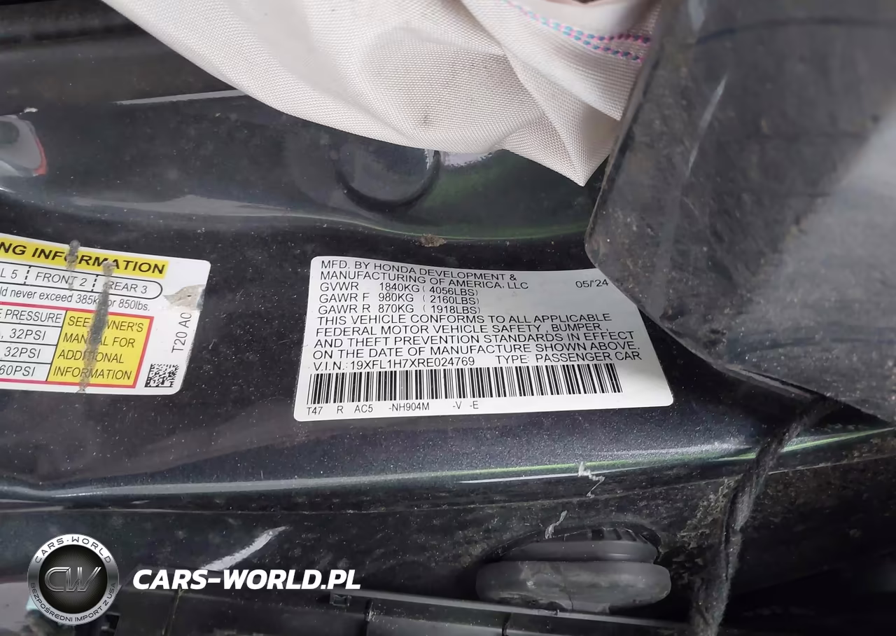 2024 Honda Civic Ex-L VIN:19XFL1H7XRE024769 - 9