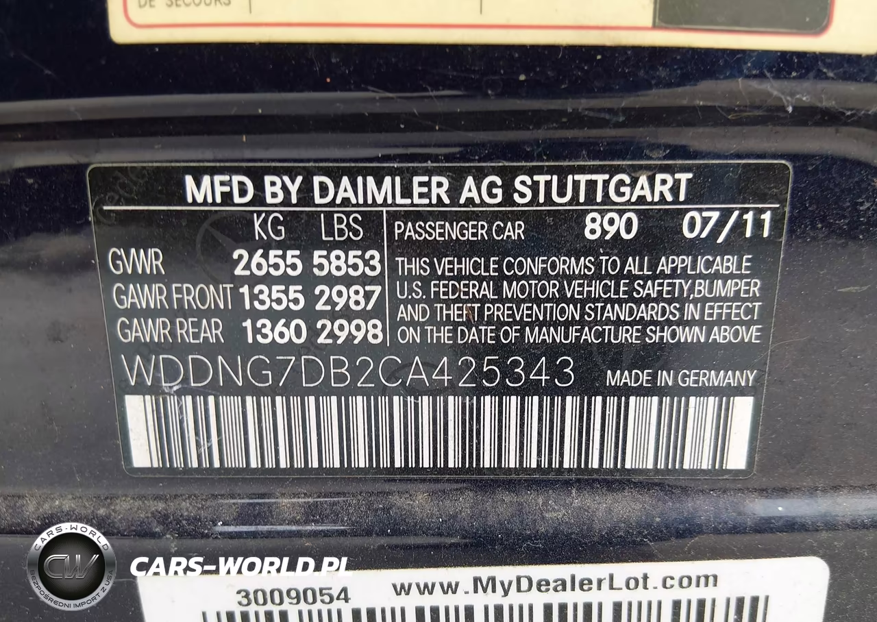 2012 Mercedes-Benz S 550 VIN:WDDNG7DB2CA425343 - 9