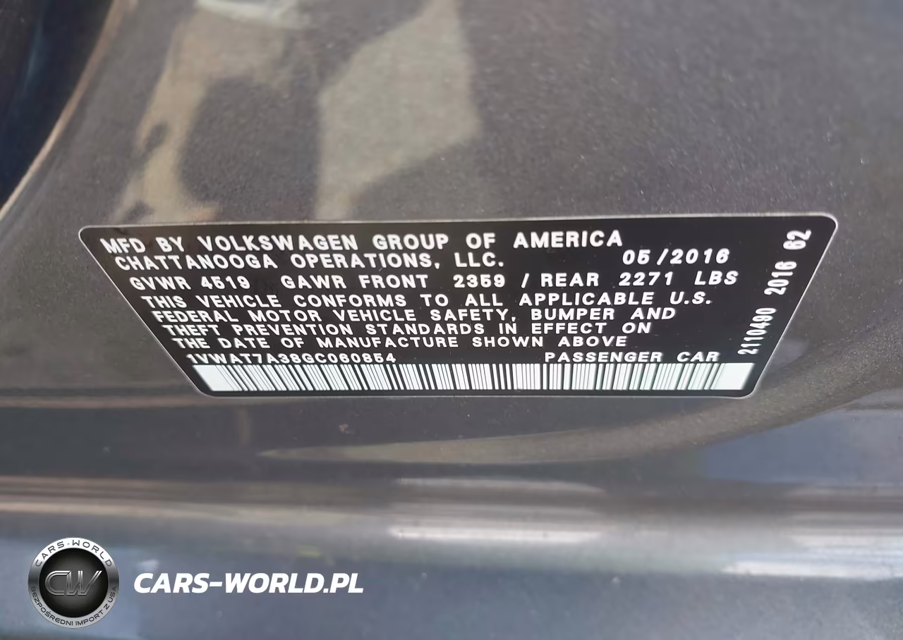 2016 Volkswagen Passat 1.8T S VIN:1VWAT7A38GC060854 - 9