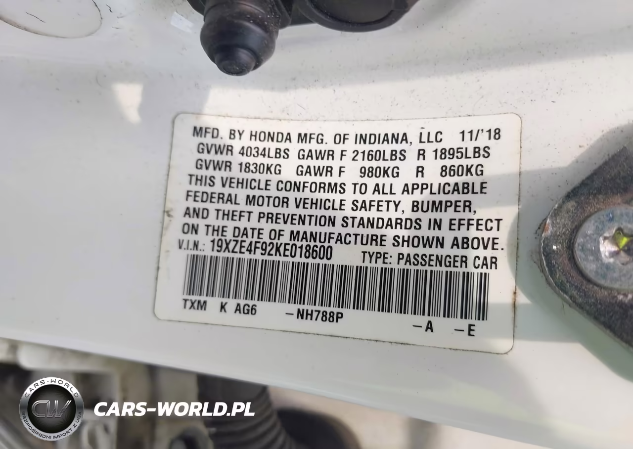 2019 Honda Insight Touring VIN:19XZE4F92KE018600 - 9