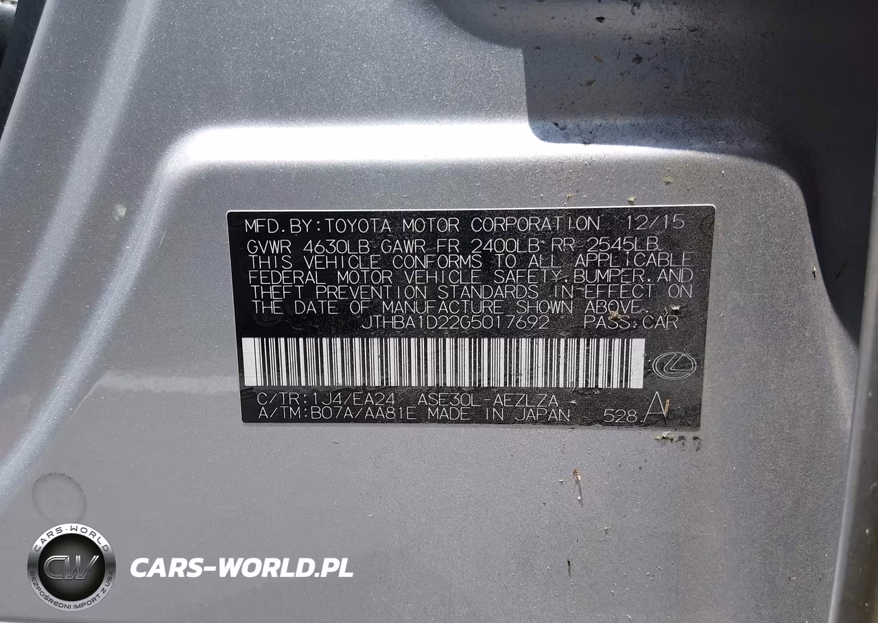 2016 Lexus Is 200T VIN:JTHBA1D22G5017692 - 9