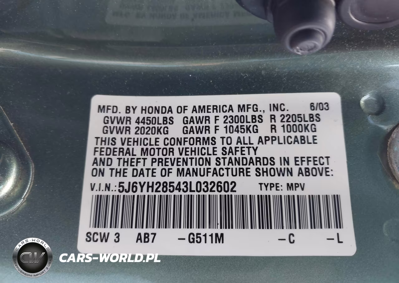 2003 Honda Element Ex VIN:5J6YH28543L032602 - 9