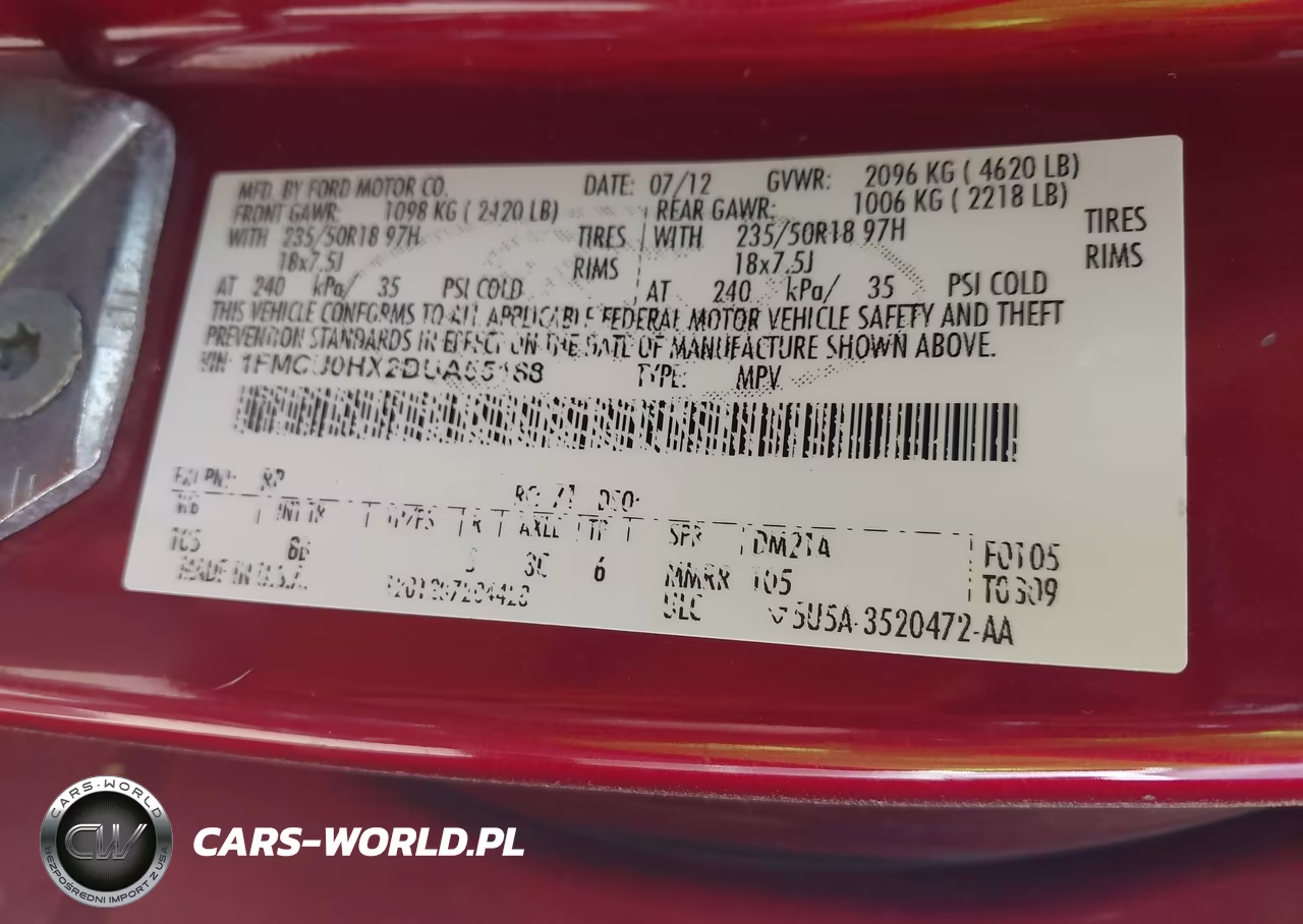 2013 Ford Escape Sel VIN:1FMCU0HX2DUA55188 - 9