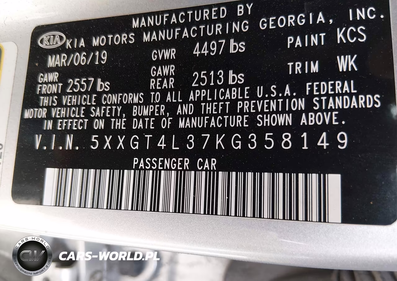 2019 Kia Optima Lx VIN:5XXGT4L37KG358149 - 9