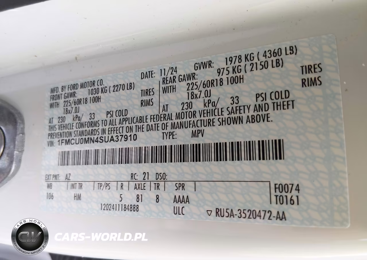 2025 Ford Escape St-Line VIN:1FMCU0MN4SUA37910 - 9