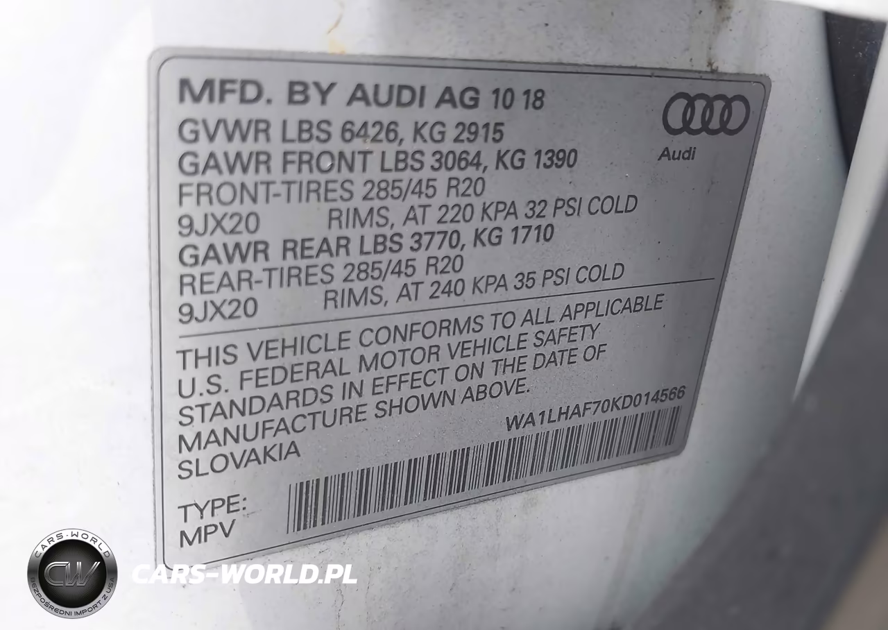 2019 Audi Q7 45 Premium VIN:WA1LHAF70KD014566 - 9