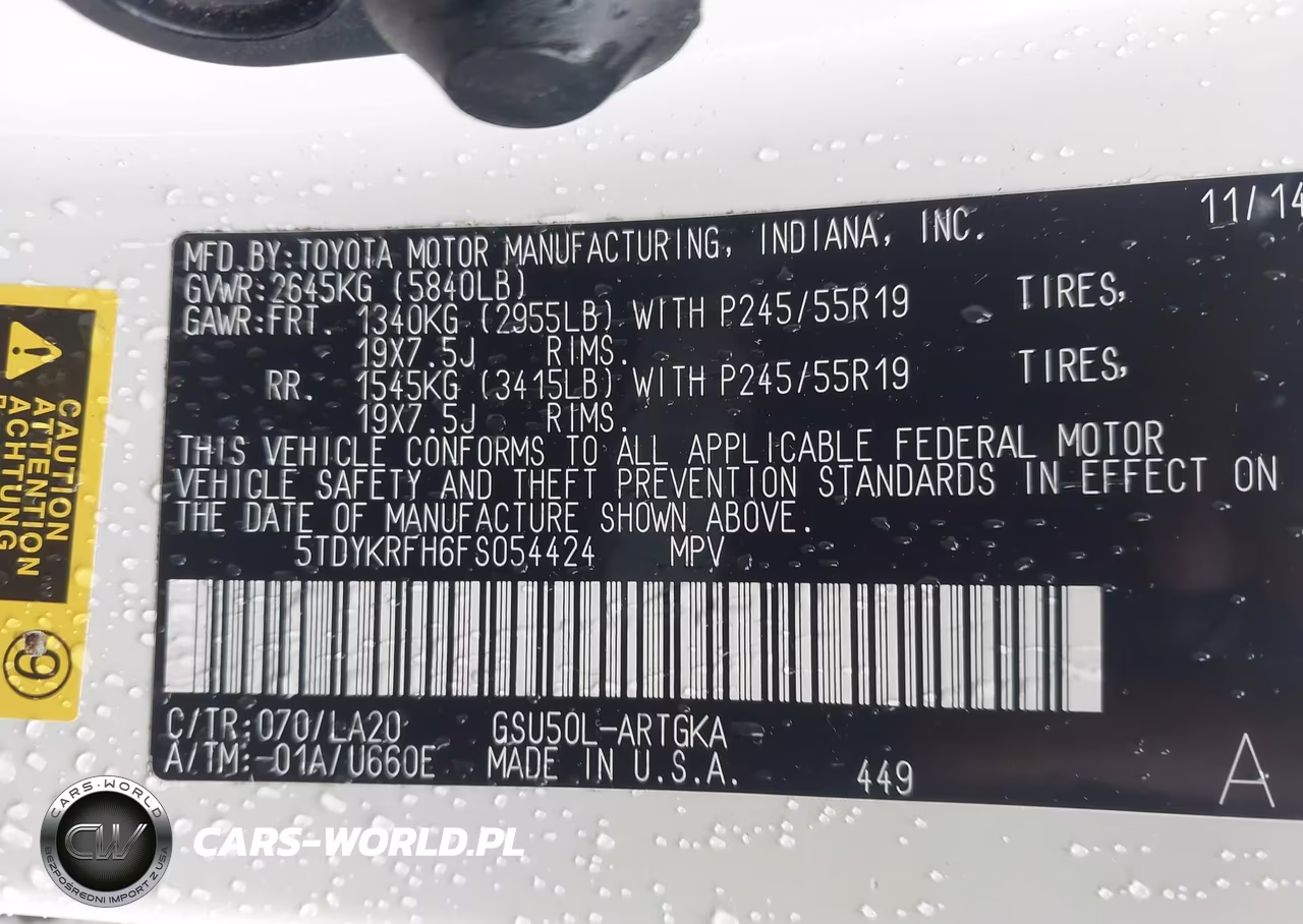 2015 Toyota Highlander Limited V6 VIN:5TDYKRFH6FS054424 - 9