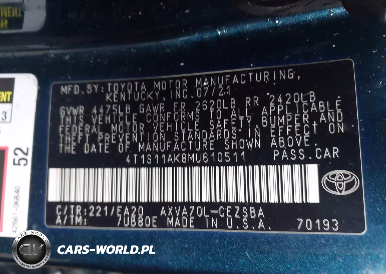 2021 Toyota Camry Se VIN:4T1S11AK8MU610511 - 9