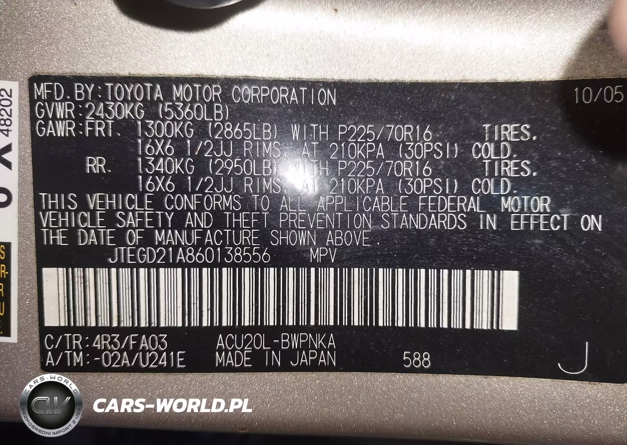 2006 Toyota Highlander VIN:JTEGD21A860138556 - 9