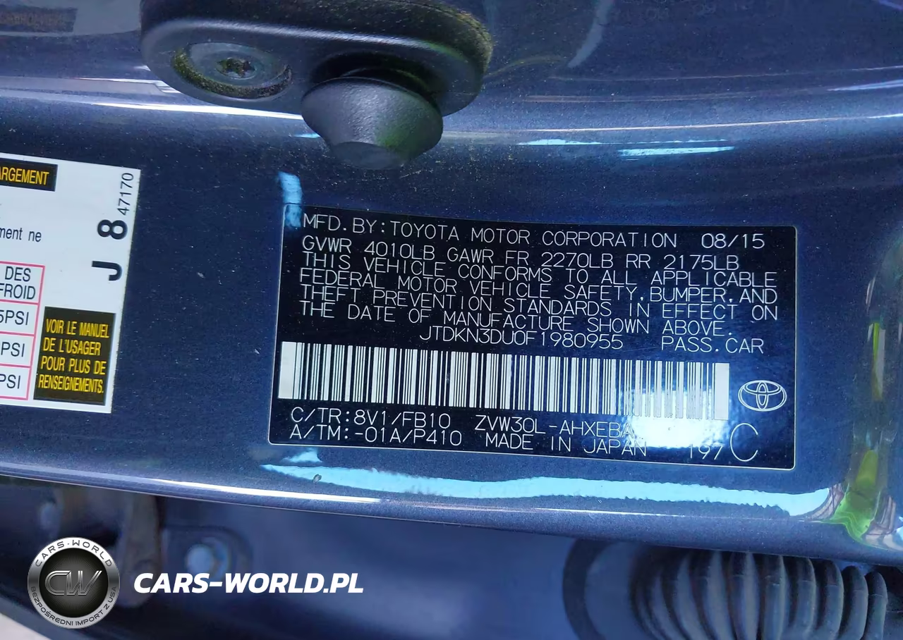 2015 Toyota Prius Two VIN:JTDKN3DU0F1980955 - 9