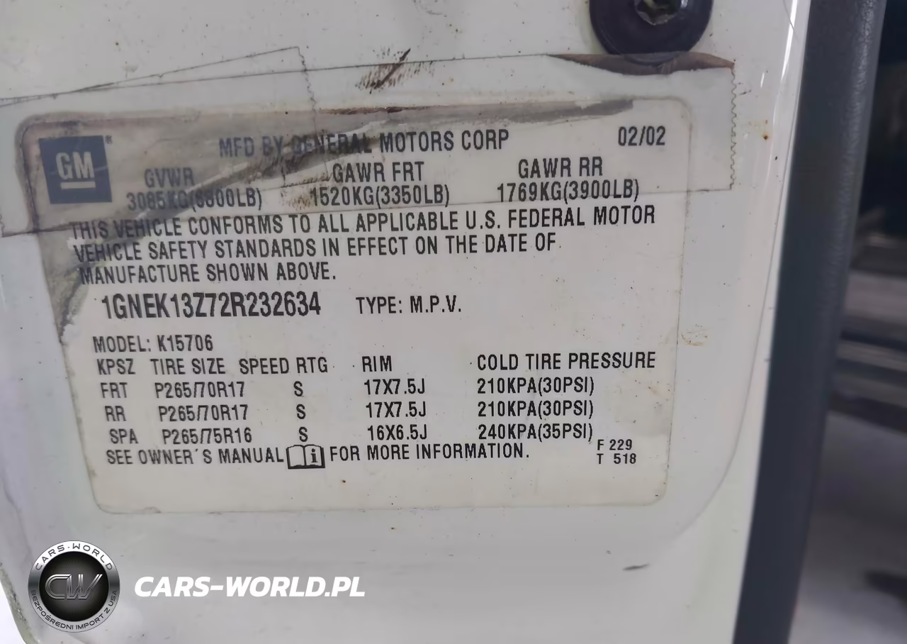 2002 Chevrolet Tahoe Z71 VIN:1GNEK13Z72R232634 - 9
