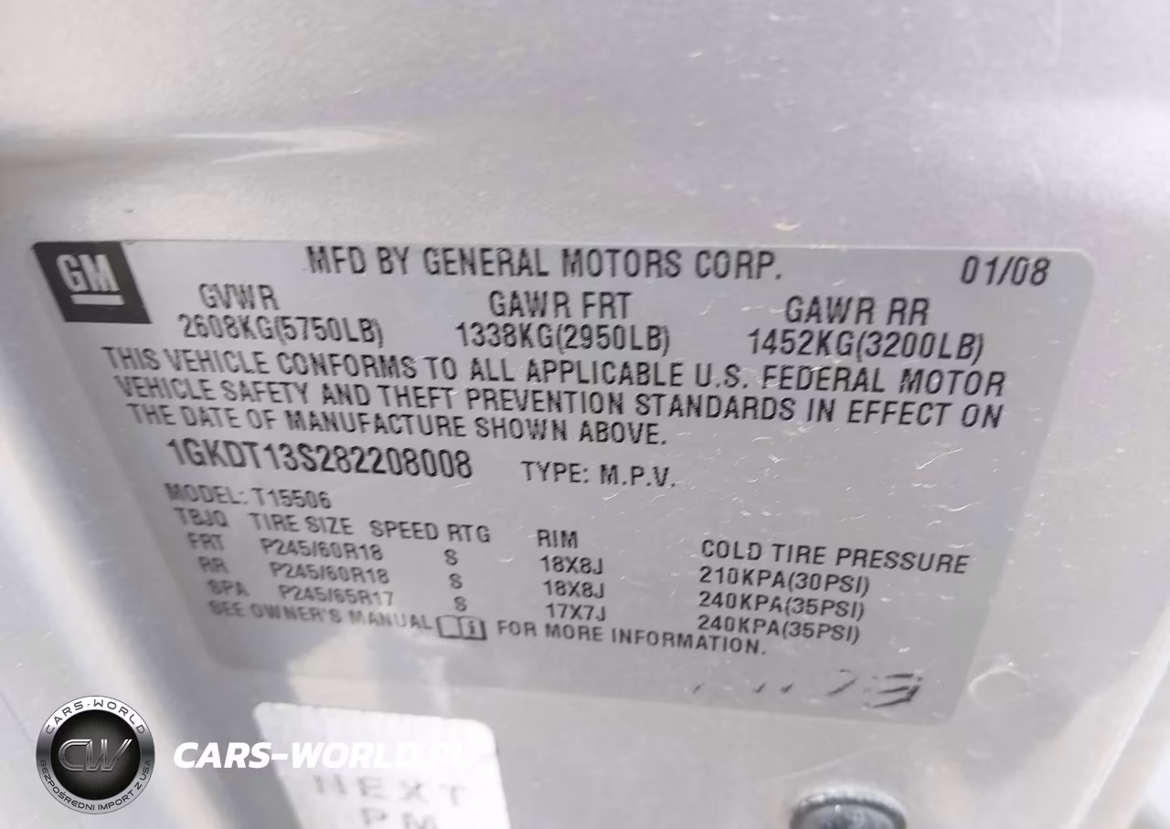 2008 GMC Envoy Slt VIN:1GKDT13S282208008 - 9