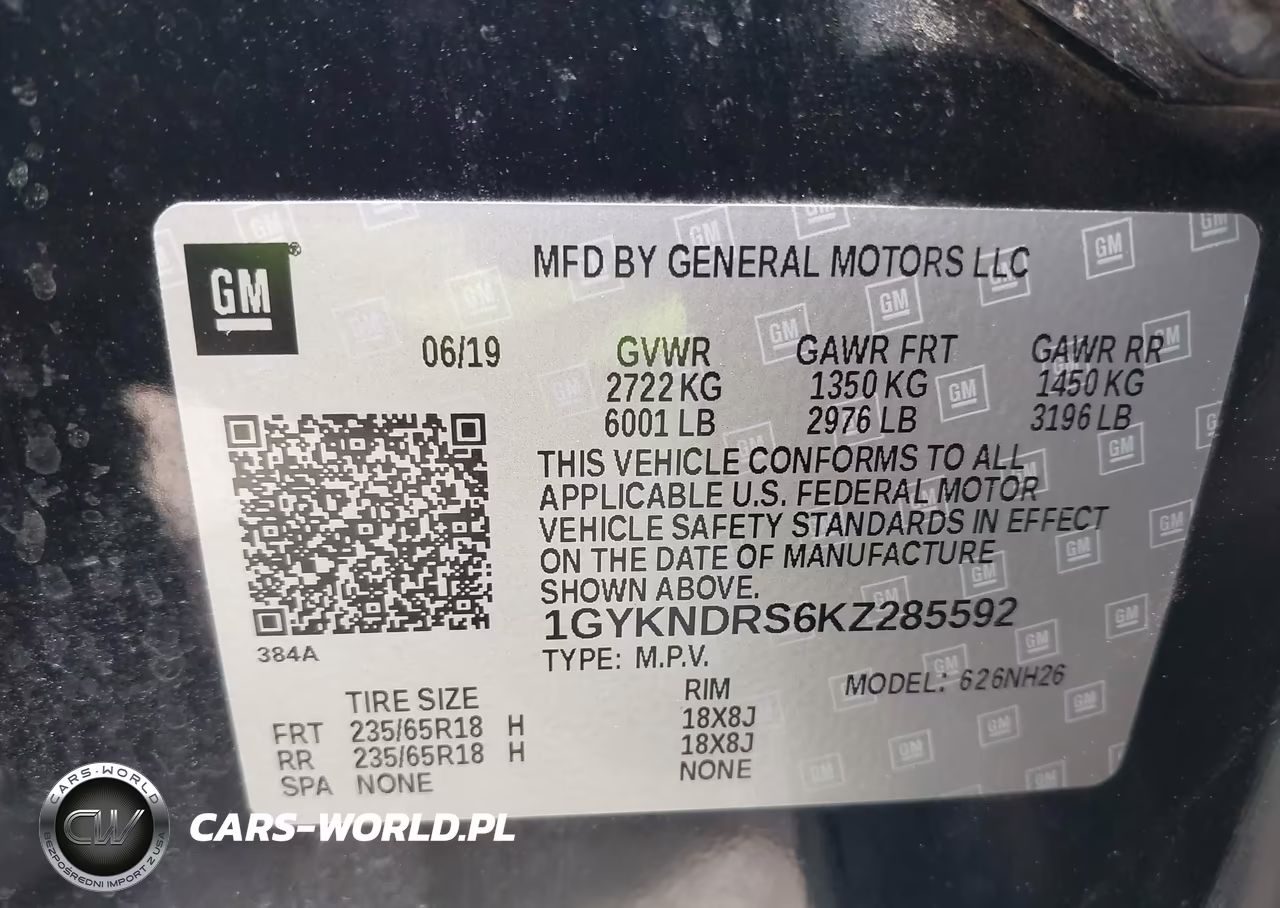 2019 Cadillac Xt5 Luxury VIN:1GYKNDRS6KZ285592 - 9