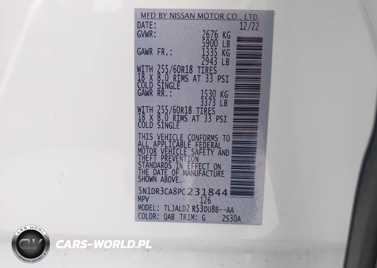 2023 Nissan Pathfinder Sl Fwd VIN:5N1DR3CA8PC231844 - 9