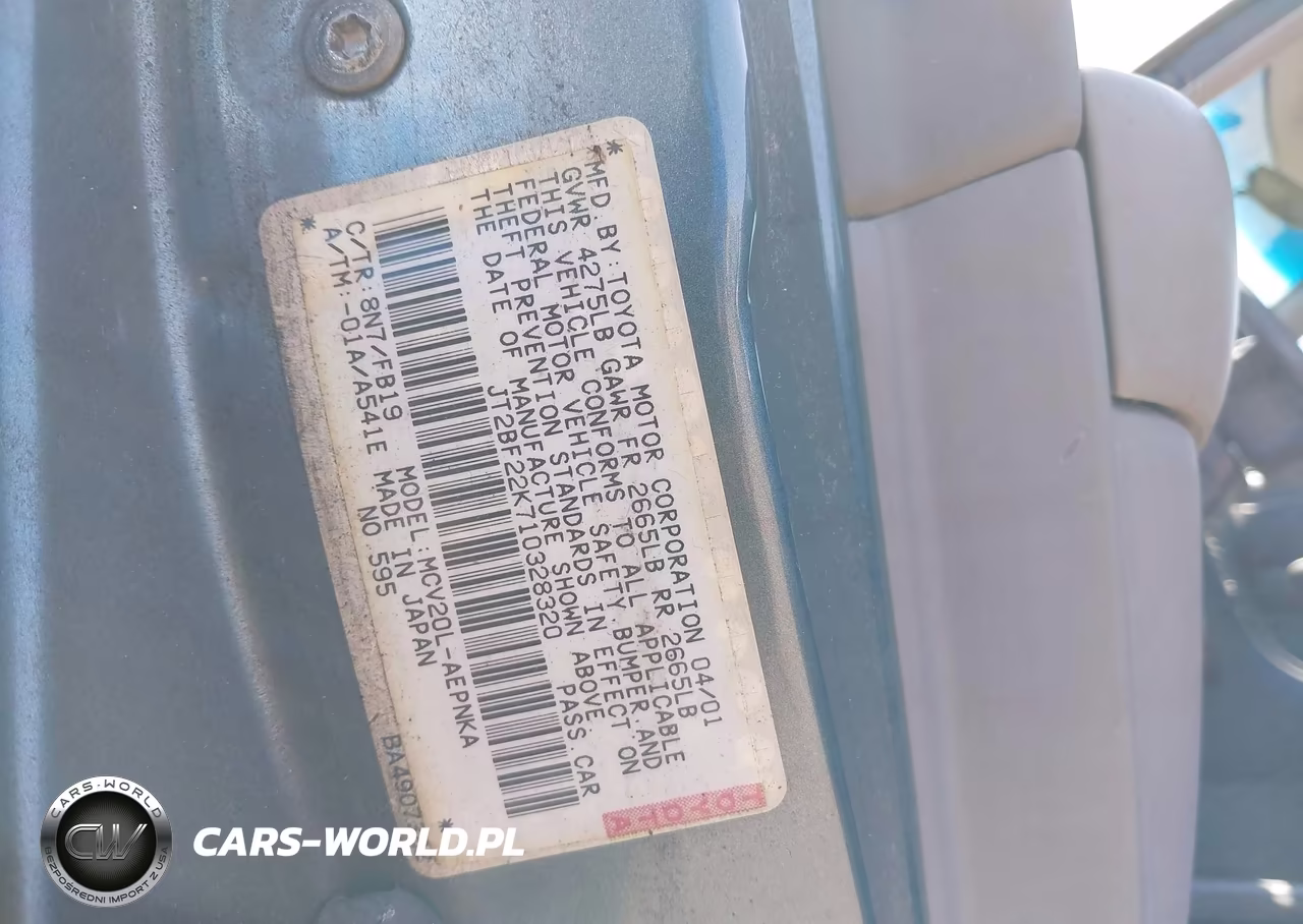 2001 Toyota Camry Le V6 VIN:JT2BF22K710328320 - 9