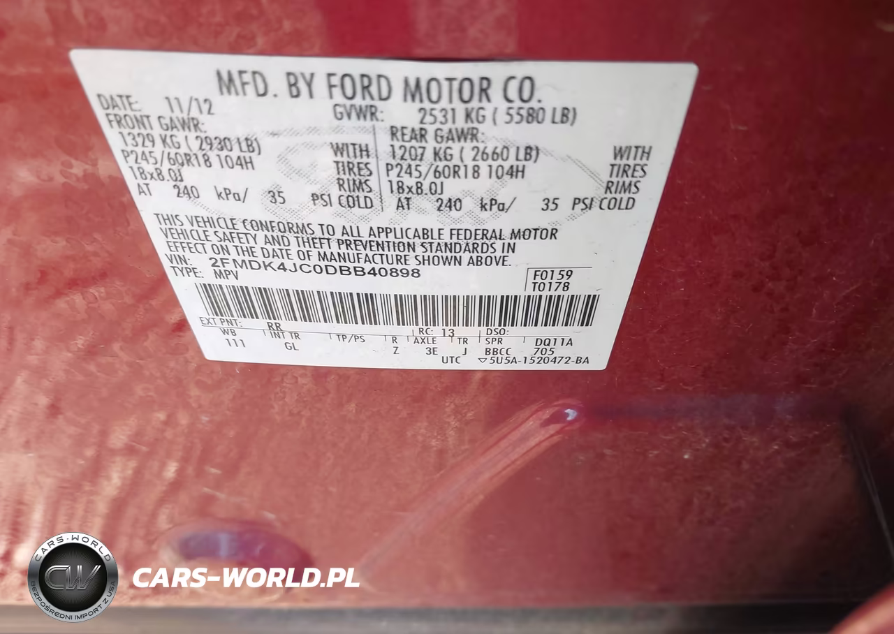 2013 Ford Edge Sel VIN:2FMDK4JC0DBB40898 - 9