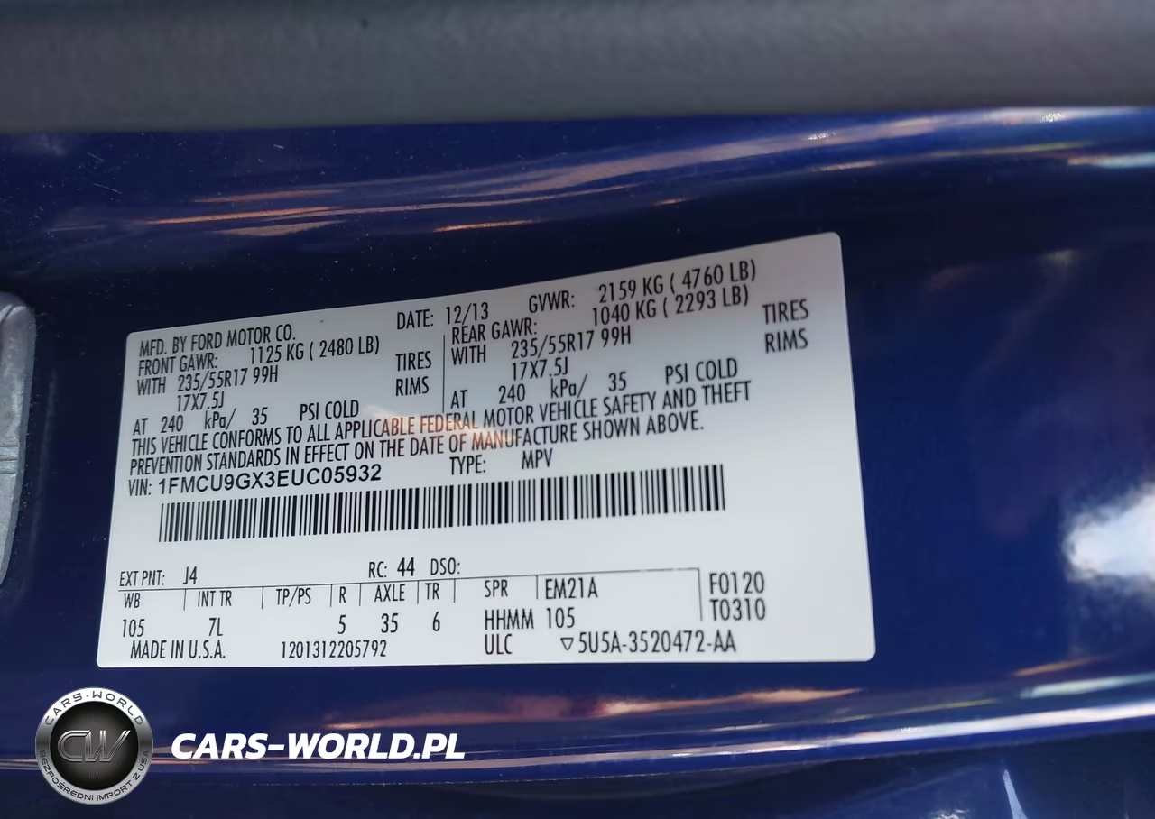 2014 Ford Escape Se VIN:1FMCU9GX3EUC05932 - 9