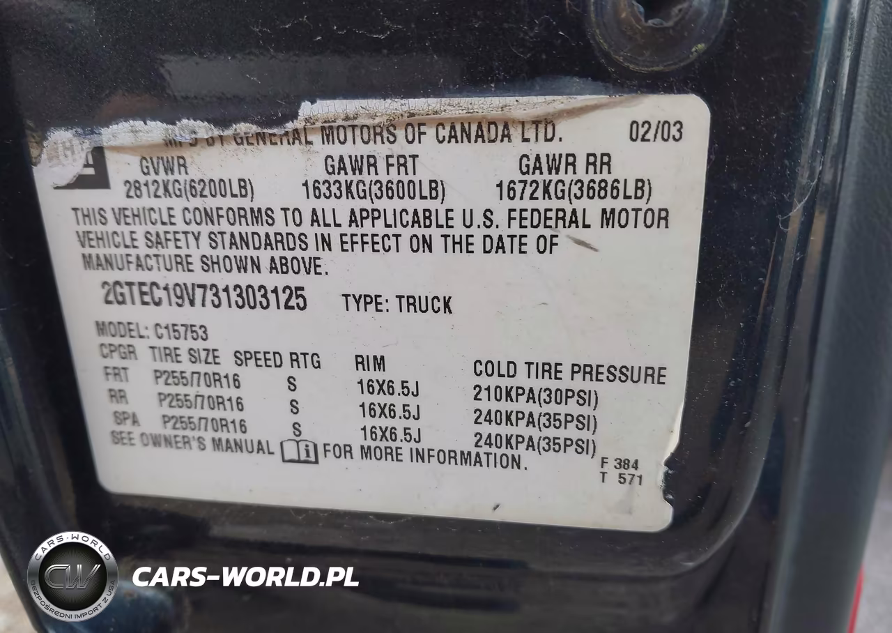 2003 GMC Sierra 1500 Sle VIN:2GTEC19V731303125 - 9