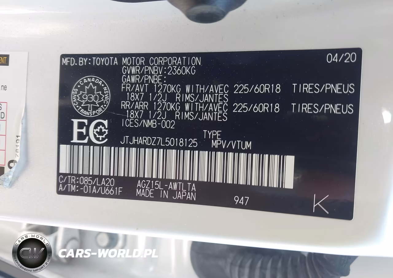 2020 Lexus Nx 300 VIN:JTJHARDZ7L5018125 - 9