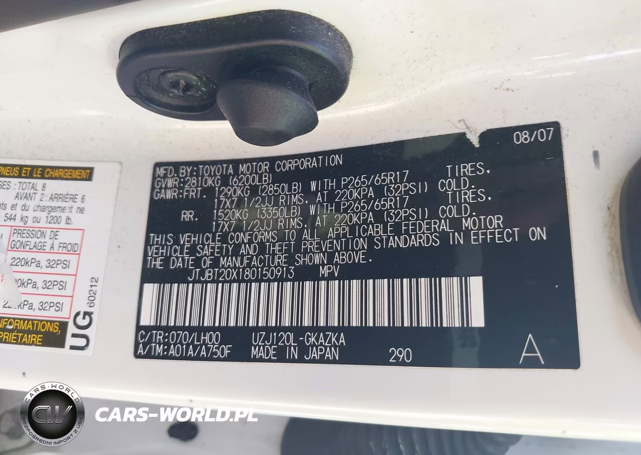 2008 Lexus Gx 470 VIN:JTJBT20X180150913 - 9