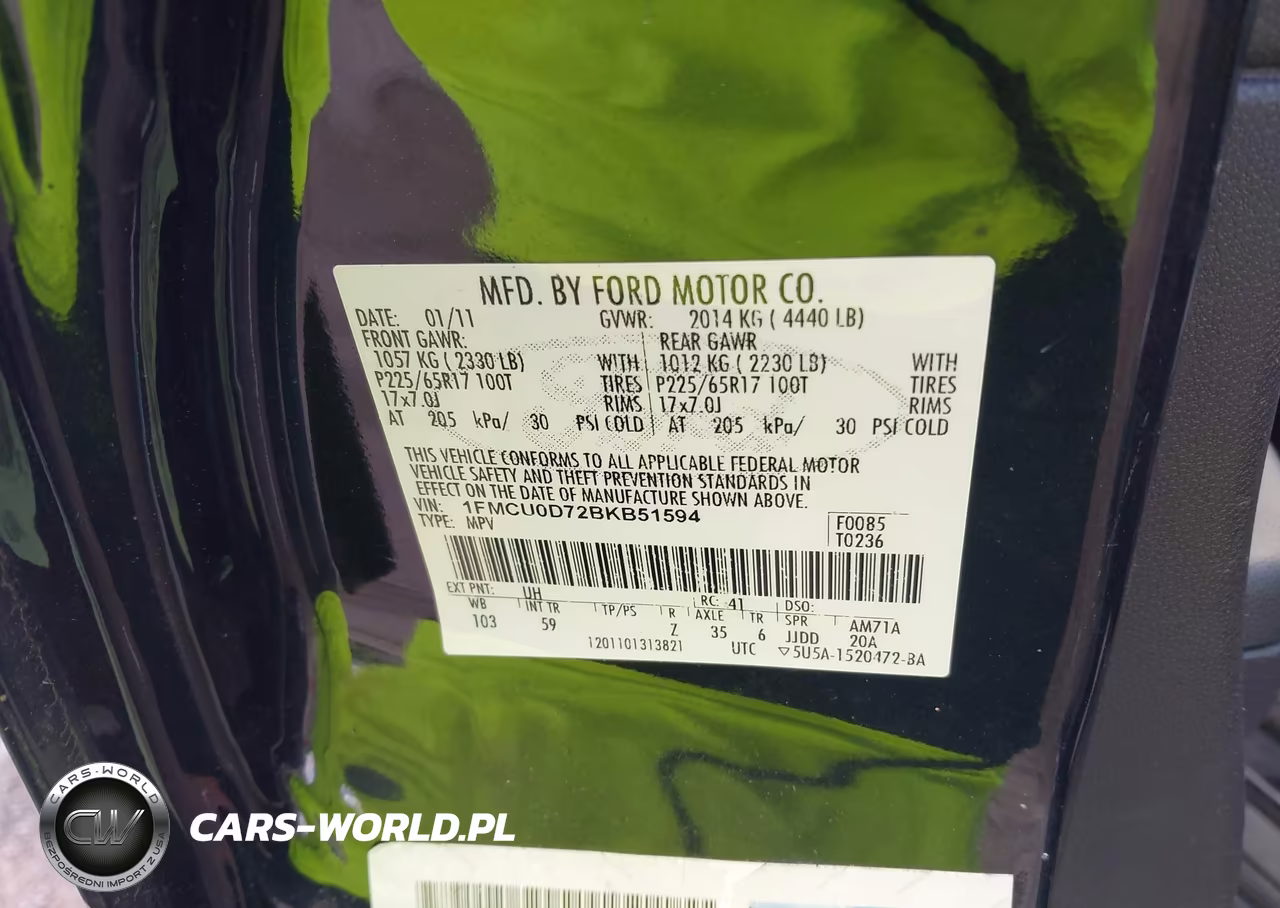 2011 Ford Escape Xlt VIN:1FMCU0D72BKB51594 - 9