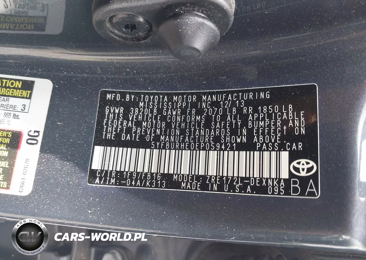 2014 Toyota Corolla Le VIN:5YFBURHE0EP059421 - 9