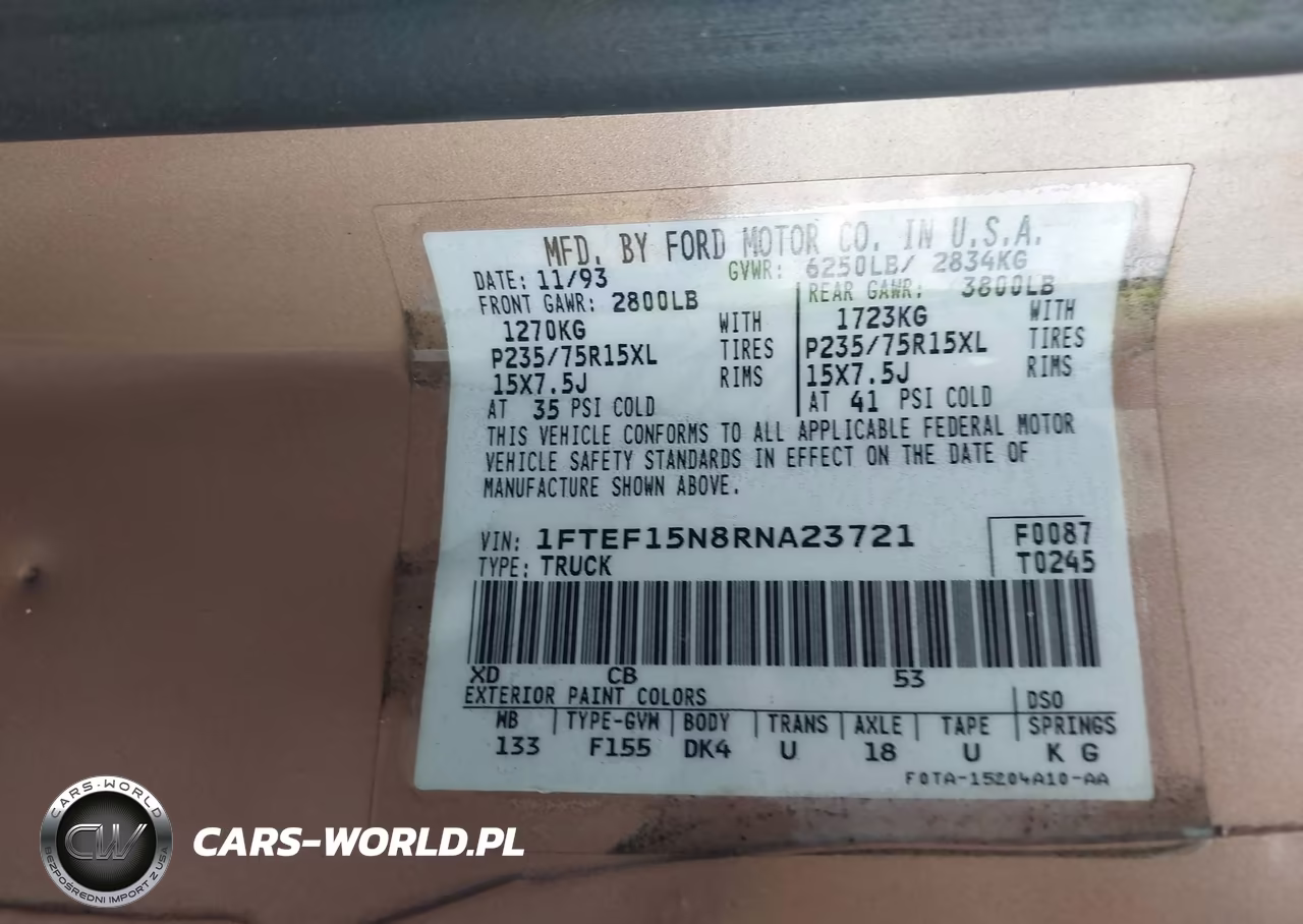 1994 Ford F150 VIN:1FTEF15N8RNA23721 - 9