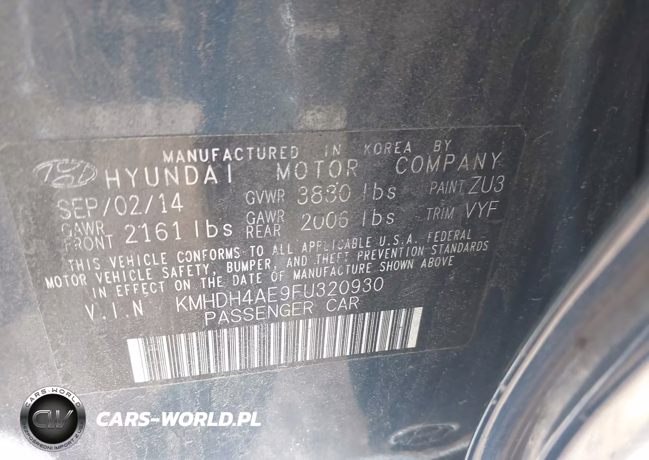 2015 Hyundai Elantra Se VIN:KMHDH4AE9FU320930 - 9
