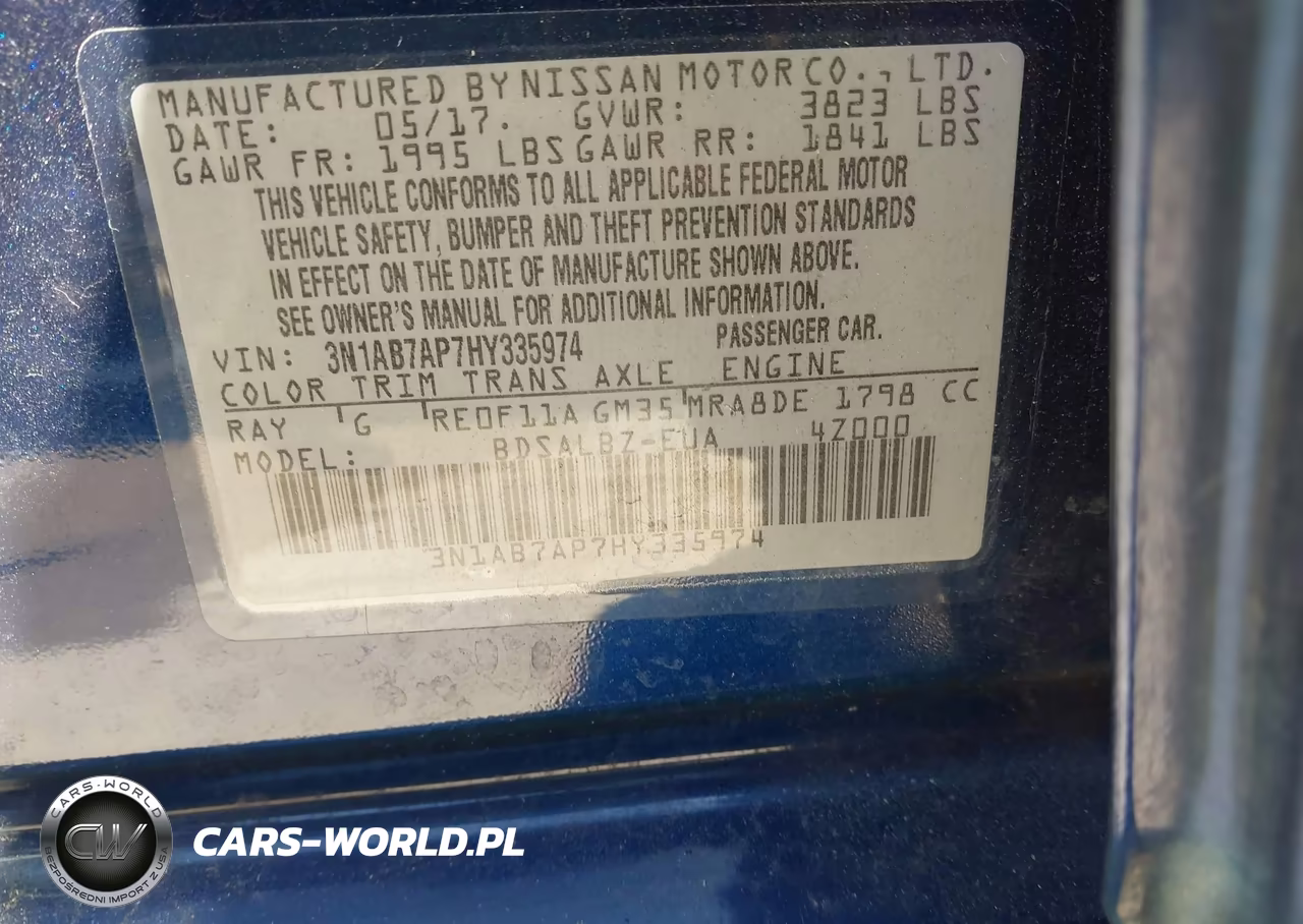2017 Nissan Sentra S VIN:3N1AB7AP7HY335974 - 9