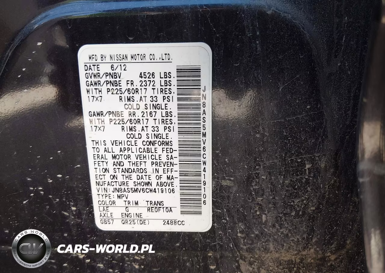 2012 Nissan Rogue Sv VIN:JN8AS5MV6CW419106 - 9