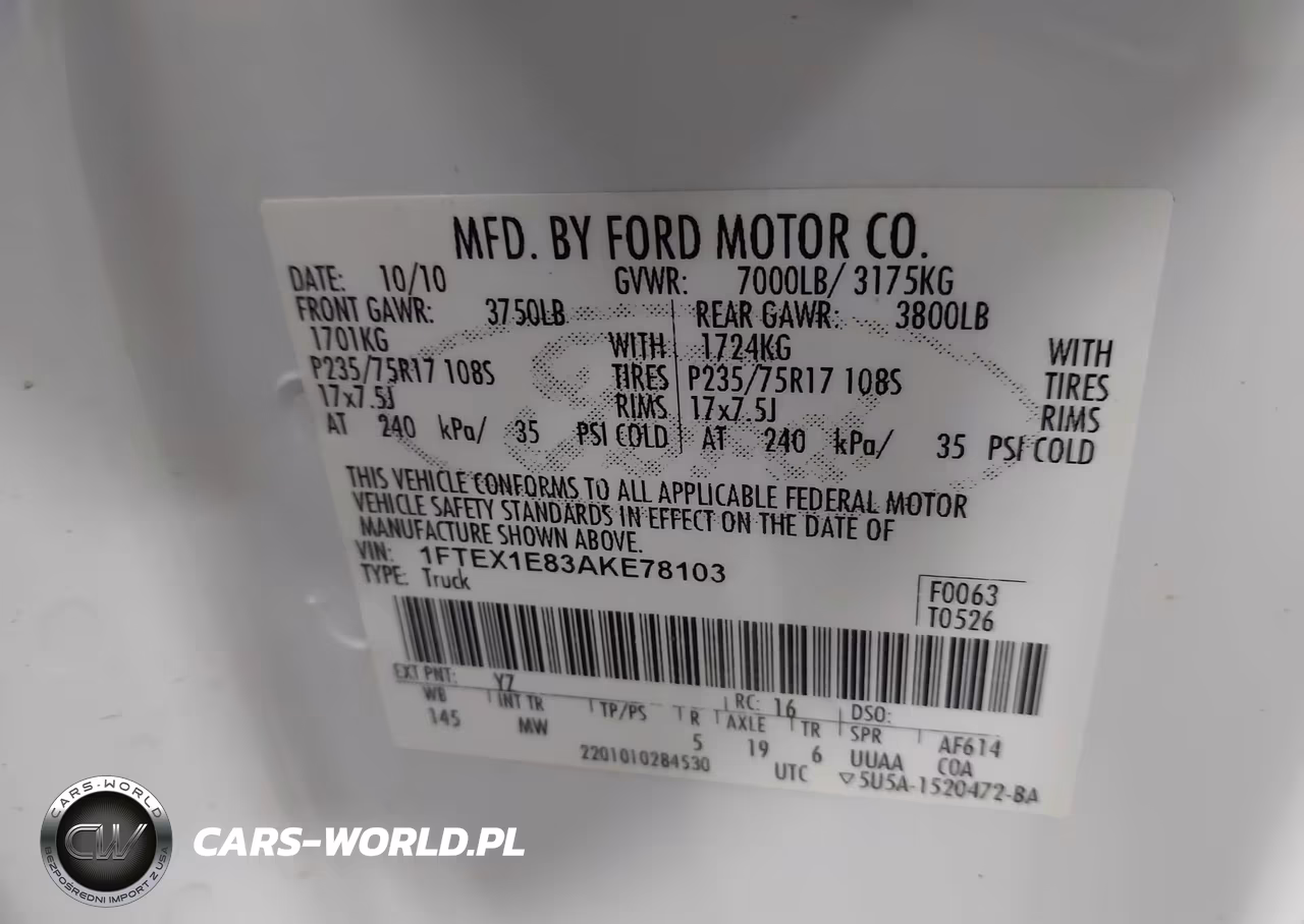 2010 Ford F-150 Stx-Xl-Xlt VIN:1FTEX1E83AKE78103 - 9