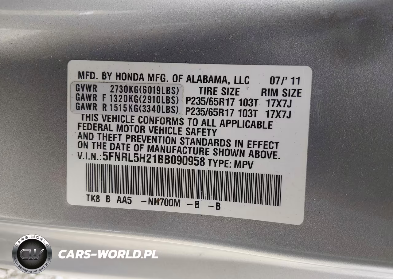 2011 Honda Odyssey Lx VIN:5FNRL5H21BB090958 - 9