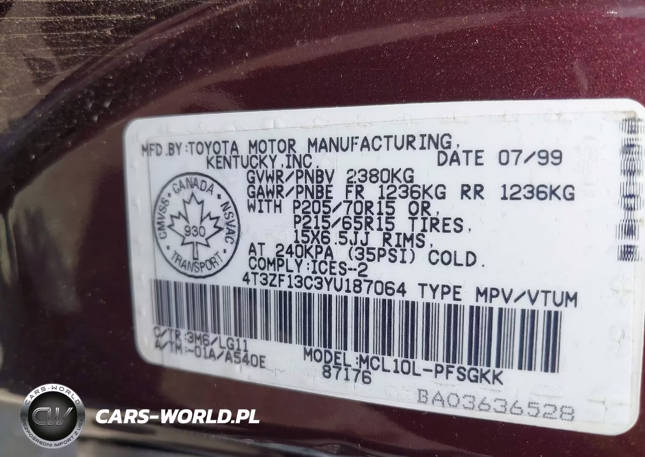 2000 Toyota Sienna Le-Xle VIN:4T3ZF13C3YU187064 - 9