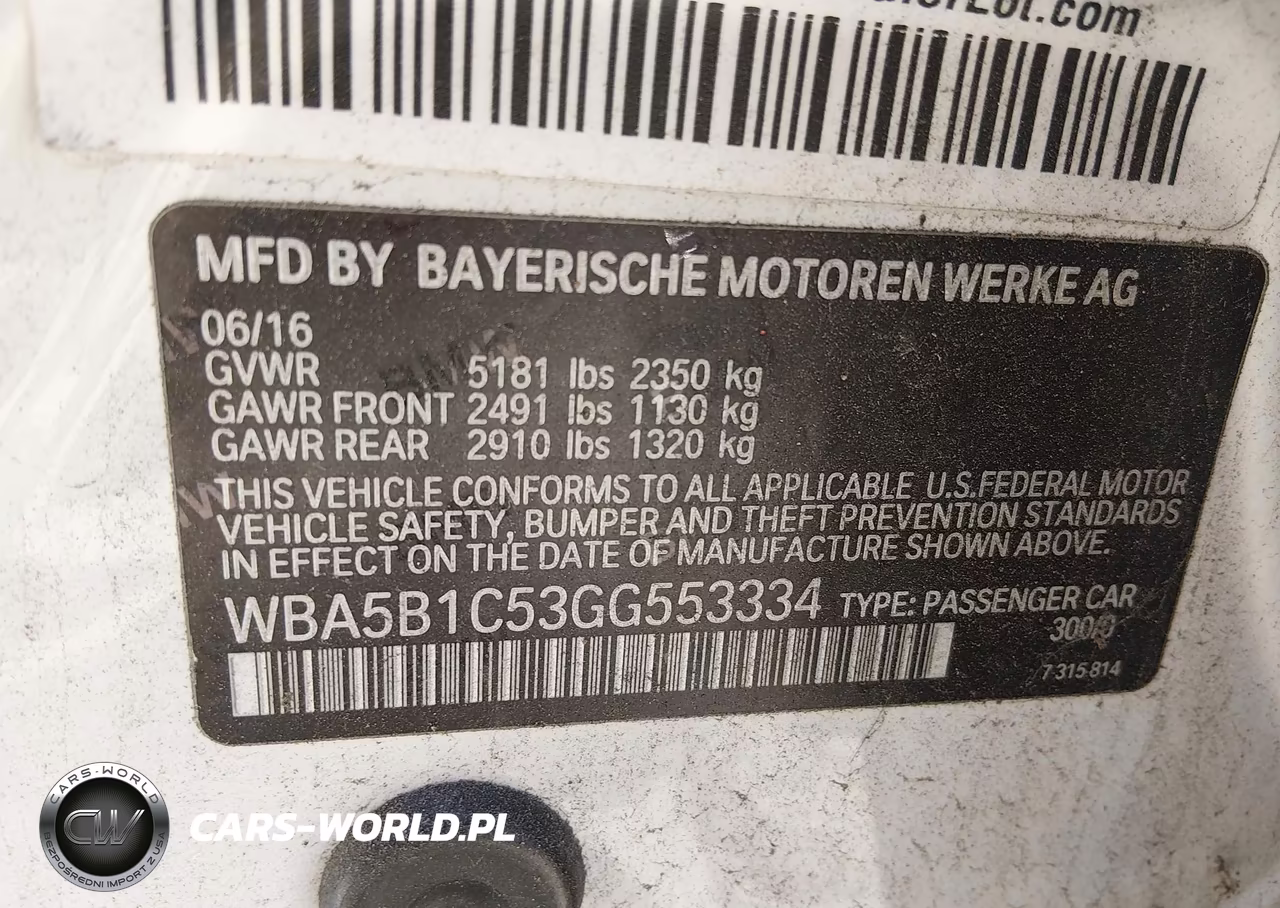 2016 BMW 535I VIN:WBA5B1C53GG553334 - 9