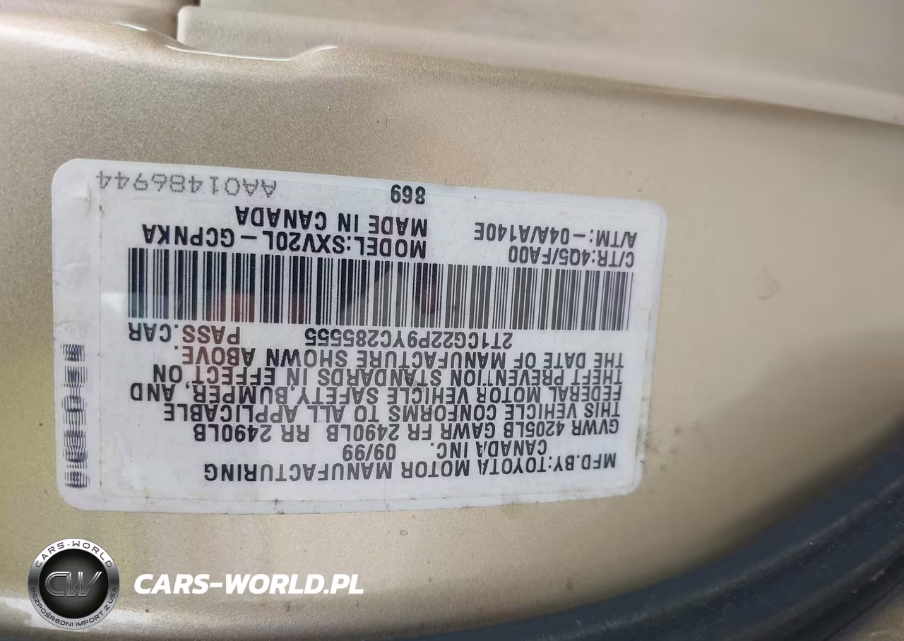 2000 Toyota Camry Solara Se VIN:2T1CG22P9YC285555 - 9
