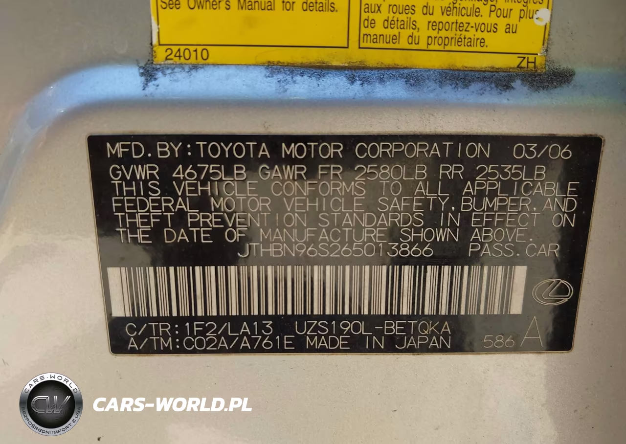 2006 Lexus Gs 430 VIN:JTHBN96S265013866 - 9
