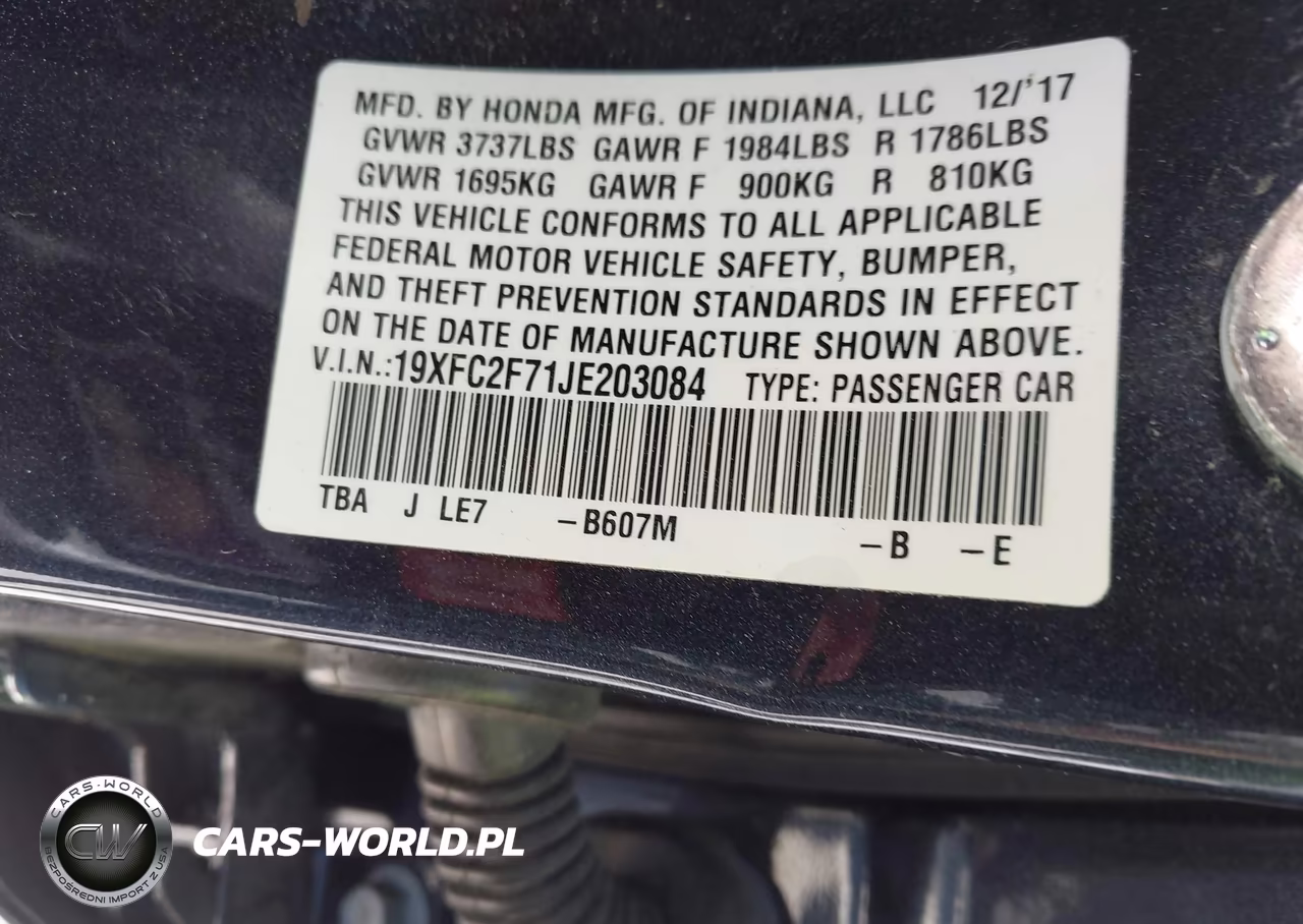 2018 Honda Civic Ex VIN:19XFC2F71JE203084 - 9