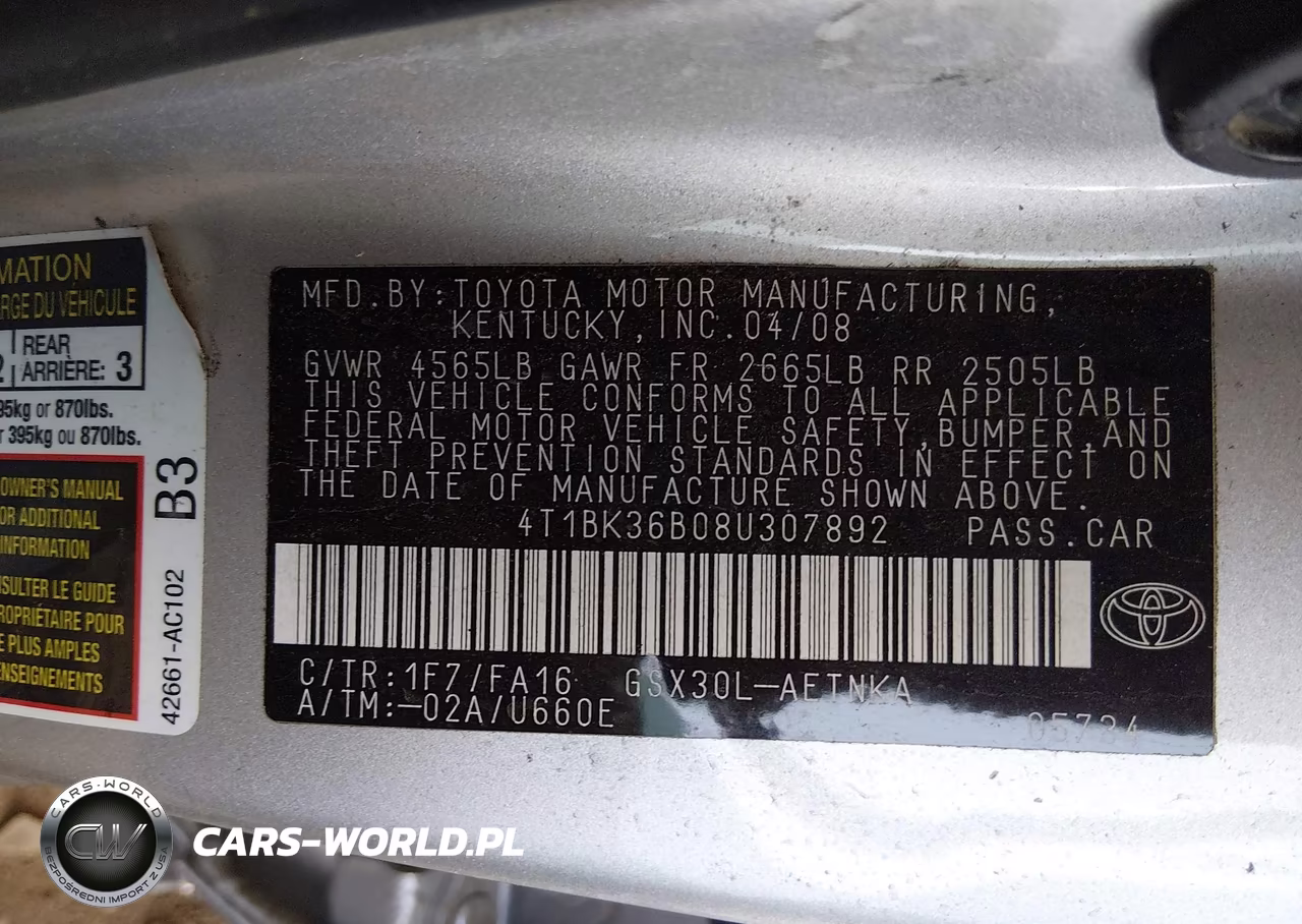 2008 Toyota Avalon Xl VIN:4T1BK36B08U307892 - 9
