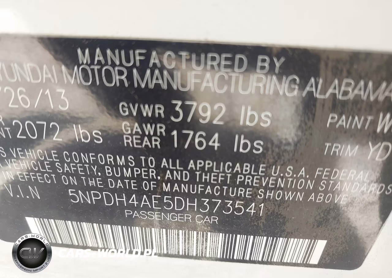 2013 Hyundai Elantra Gls VIN:5NPDH4AE5DH373541 - 9