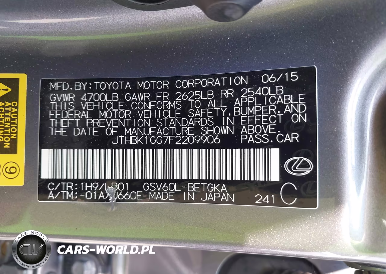 2015 Lexus Es 350 VIN:JTHBK1GG7F2209906 - 9