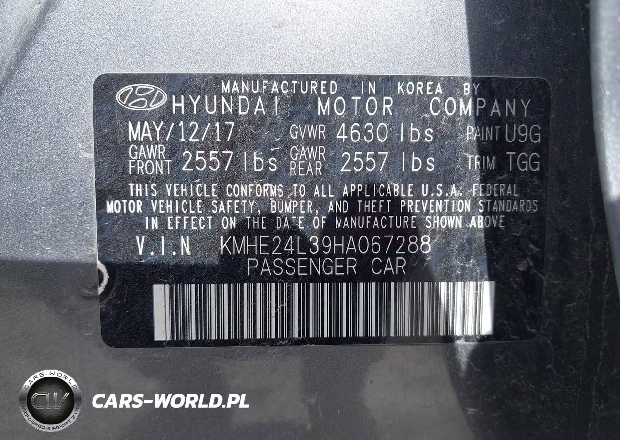 2017 Hyundai Sonata Hybrid Se VIN:KMHE24L39HA067288 - 9