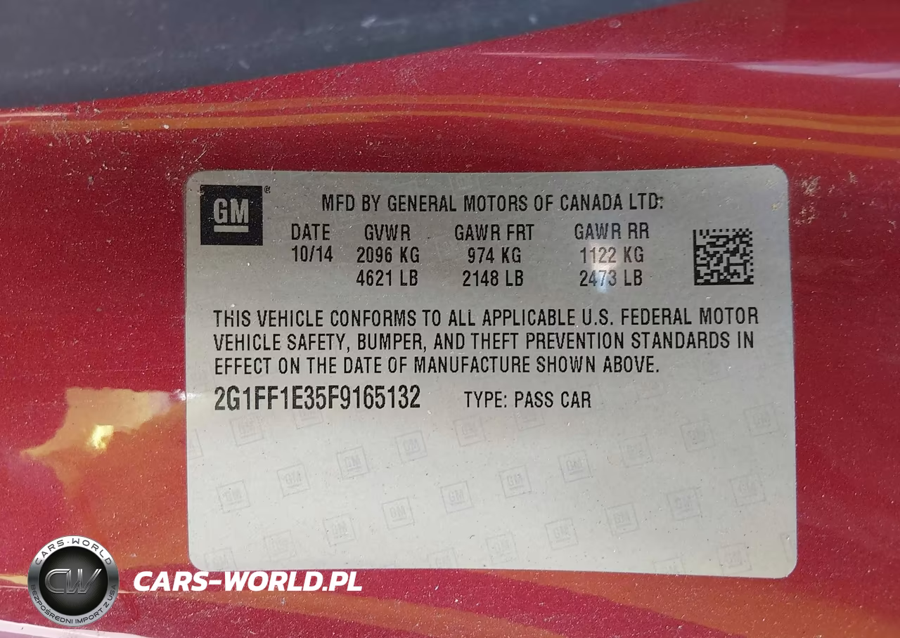 2015 Chevrolet Camaro 2Lt VIN:2G1FF1E35F9165132 - 9