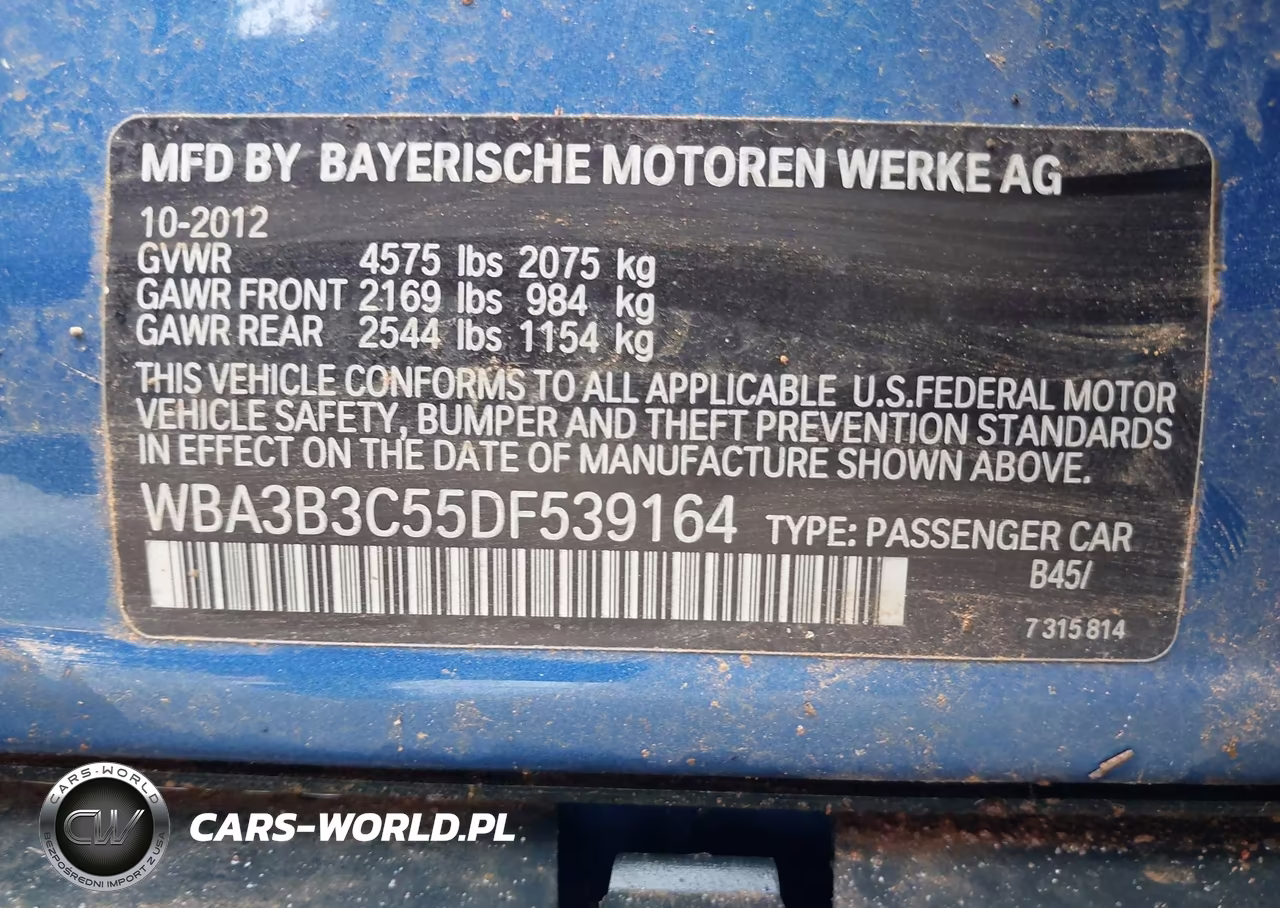 2013 BMW 328I xDrive VIN:WBA3B3C55DF539164 - 9