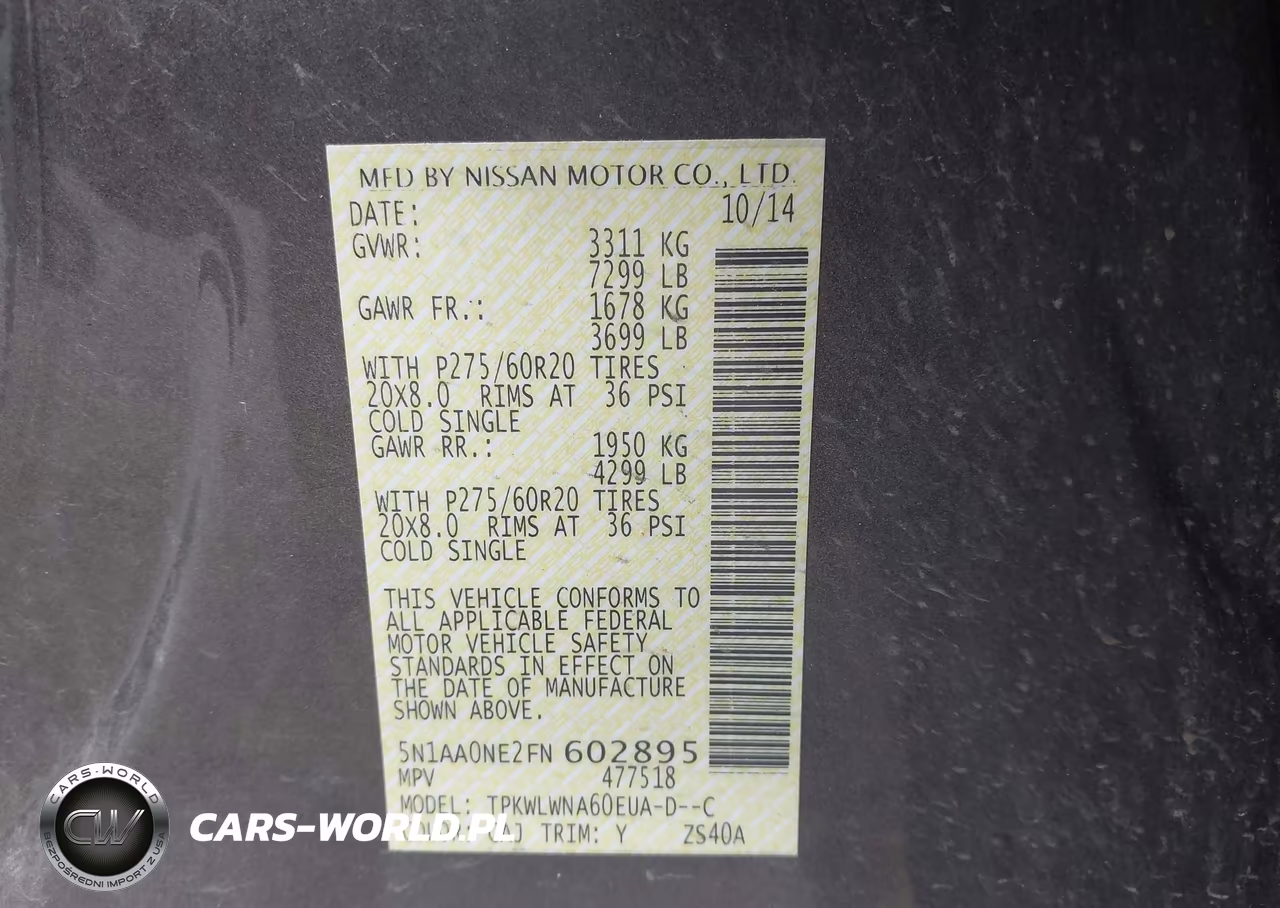 2015 Nissan Armada Platinum VIN:5N1AA0NE2FN602895 - 9