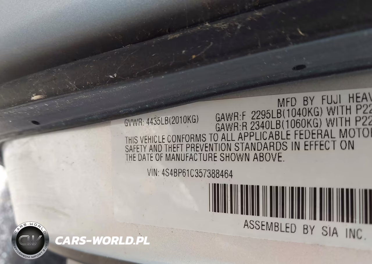 2005 Subaru Outback 2.5I VIN:4S4BP61C357388464 - 9
