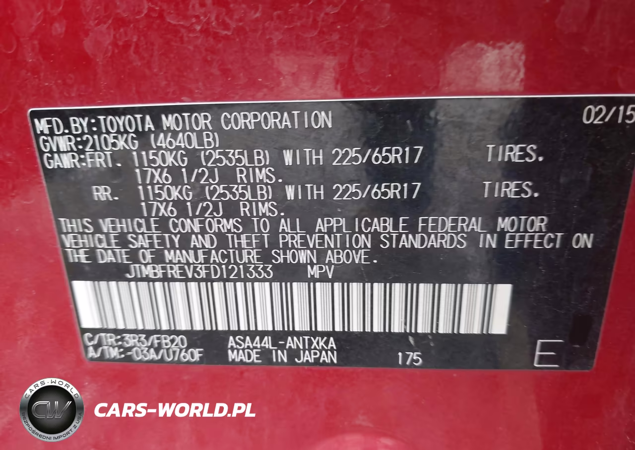 2015 Toyota Rav4 Le VIN:JTMBFREV3FD121333 - 9