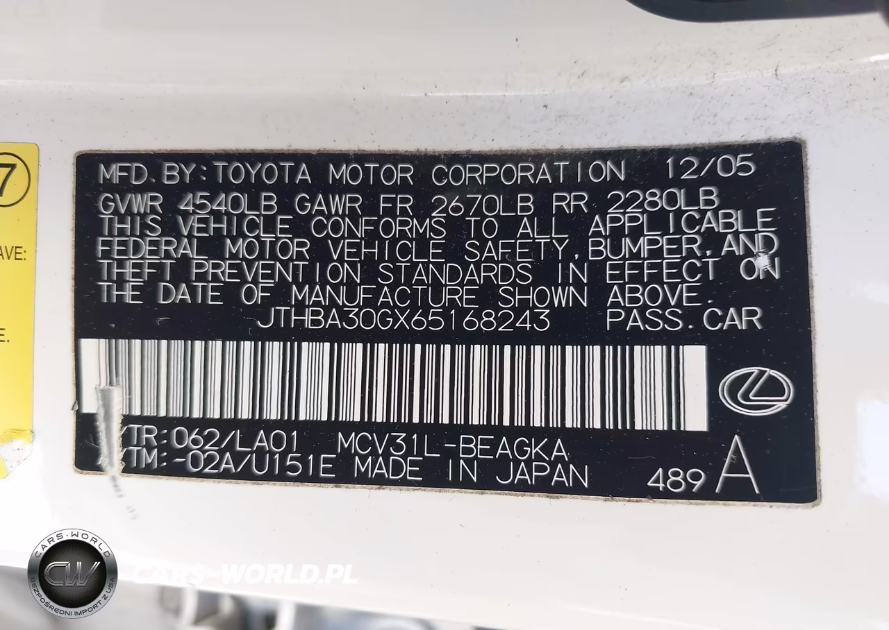 2006 Lexus Es 330 VIN:JTHBA30GX65168243 - 9