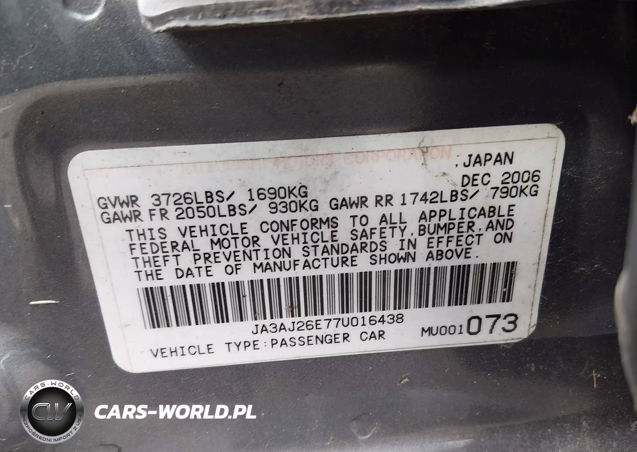 2007 Mitsubishi Lancer Es VIN:JA3AJ26E77U016438 - 9