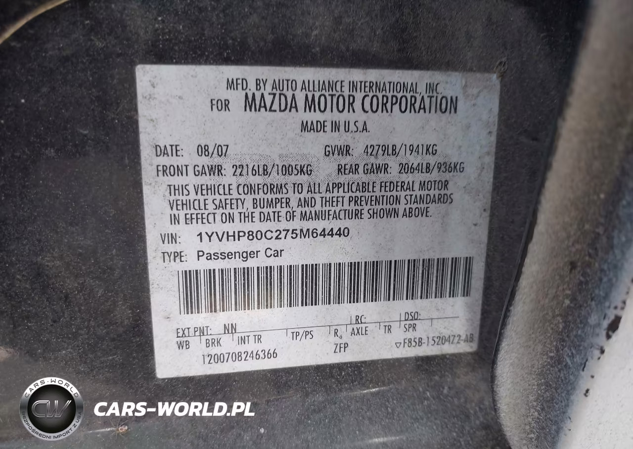2007 Mazda Mazda6 I Sport Ve VIN:1YVHP80C275M64440 - 9